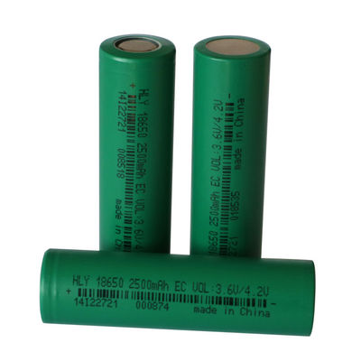 2500mAh 3.6V paste Navulbare Zonnebatterij 18650 Machts aanCel