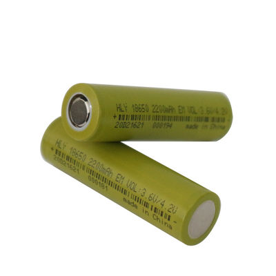 3.6V cilindrisch Hoog Veiligheidslithium Ion Rechargeable Battery Cell 2200mah 18650